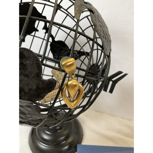 Vintage Anne Klein Earrings Door Knocker Signed Pierced Gold Tone 90's Runway AK - Picture 5 of 5